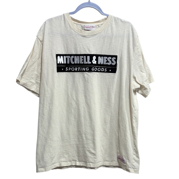 Mitchell & Ness Other - Mitchell & Ness Sporting Goods Embroidered Slub Cotton T-Shirt Cream XL